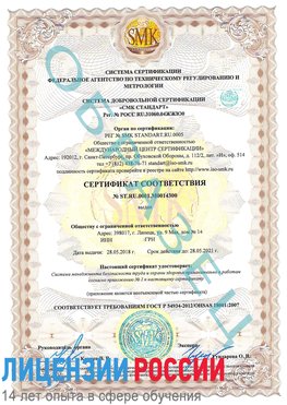 Образец сертификата соответствия Балабаново Сертификат OHSAS 18001